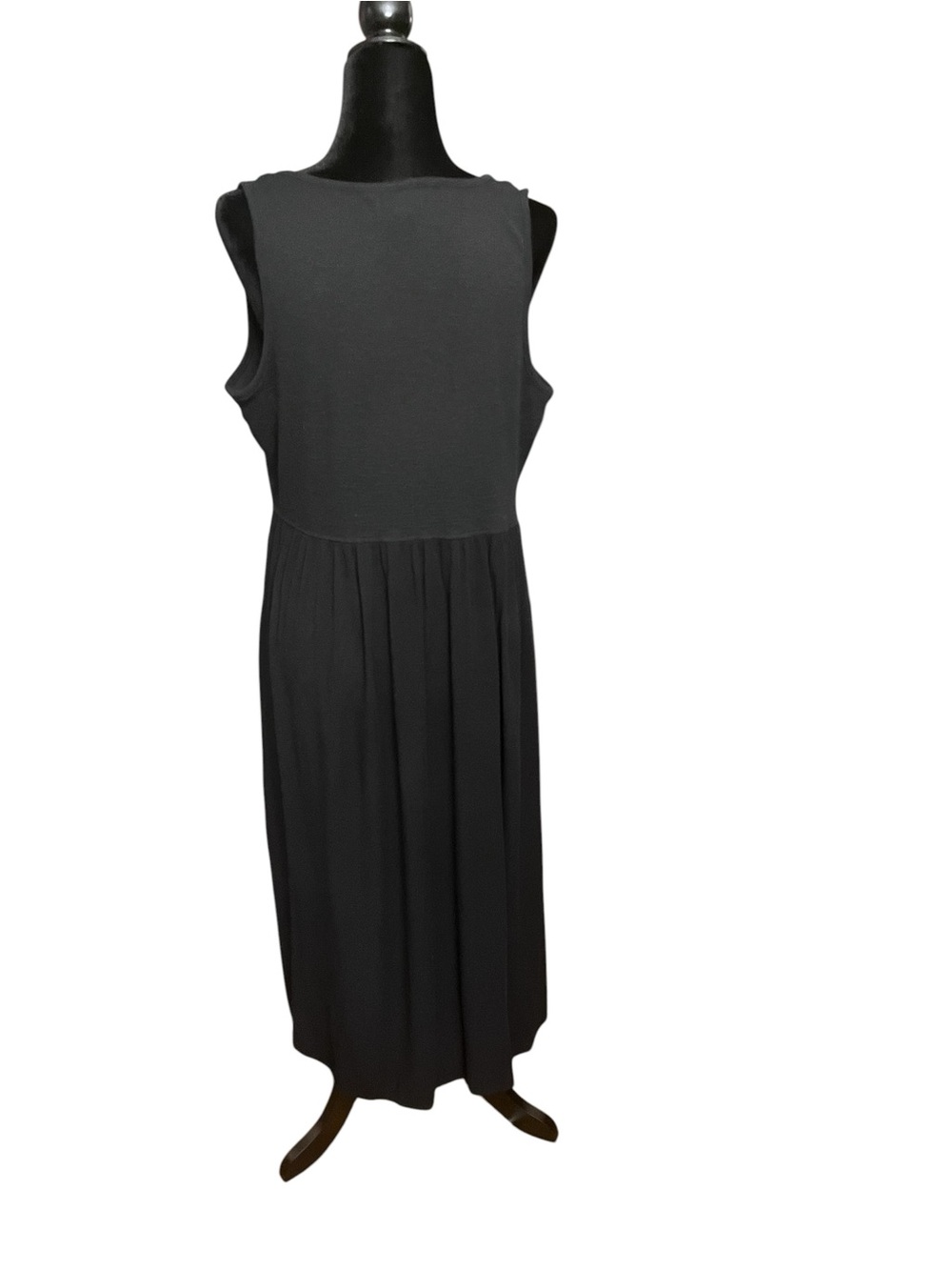 Frye Sleeveless Button-Front Black Midi Dress XL - Picture 6 of 7